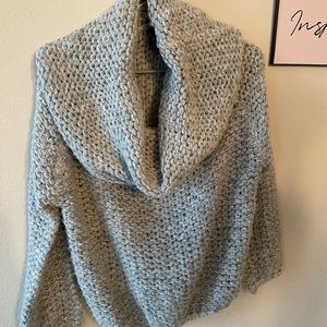 Chunky grey cowl neck sweater